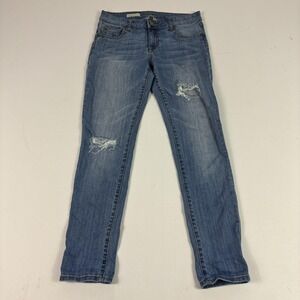 KUT From The Kloth Catherine Slim Boyfriend Jeans Womens 0 Blue Distressed Denim